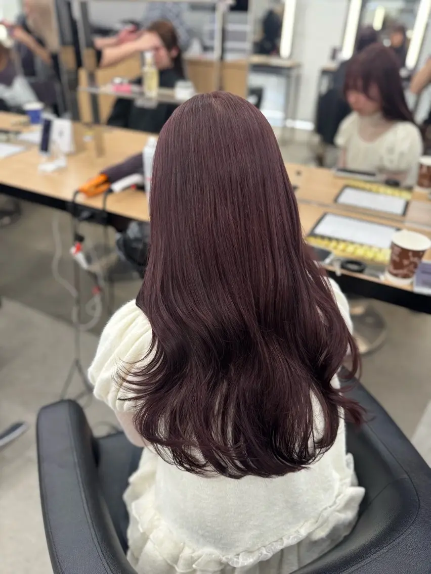 セミロング カラー ヘアアレンジ ヘアカラー トリートメント ヘッドスパ ヘアセット 🤍淡色ピンク&ラベ ンダーYUKI🤍のヘアスタイル