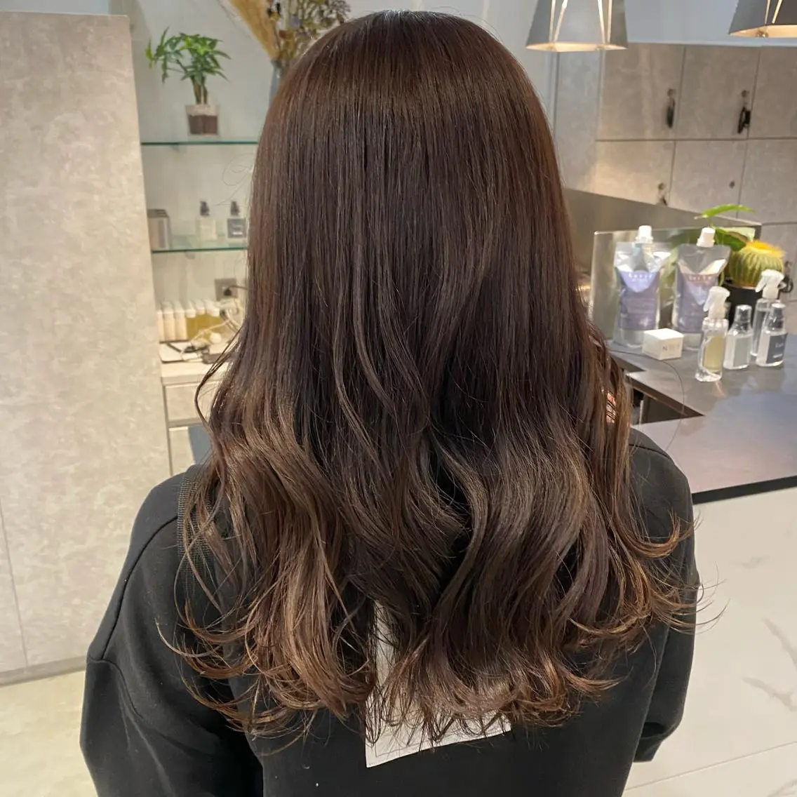 セミロング カラー ブラウンカラー ピンクカラー ピンクブラウン 増子 祐太朗のヘアスタイル