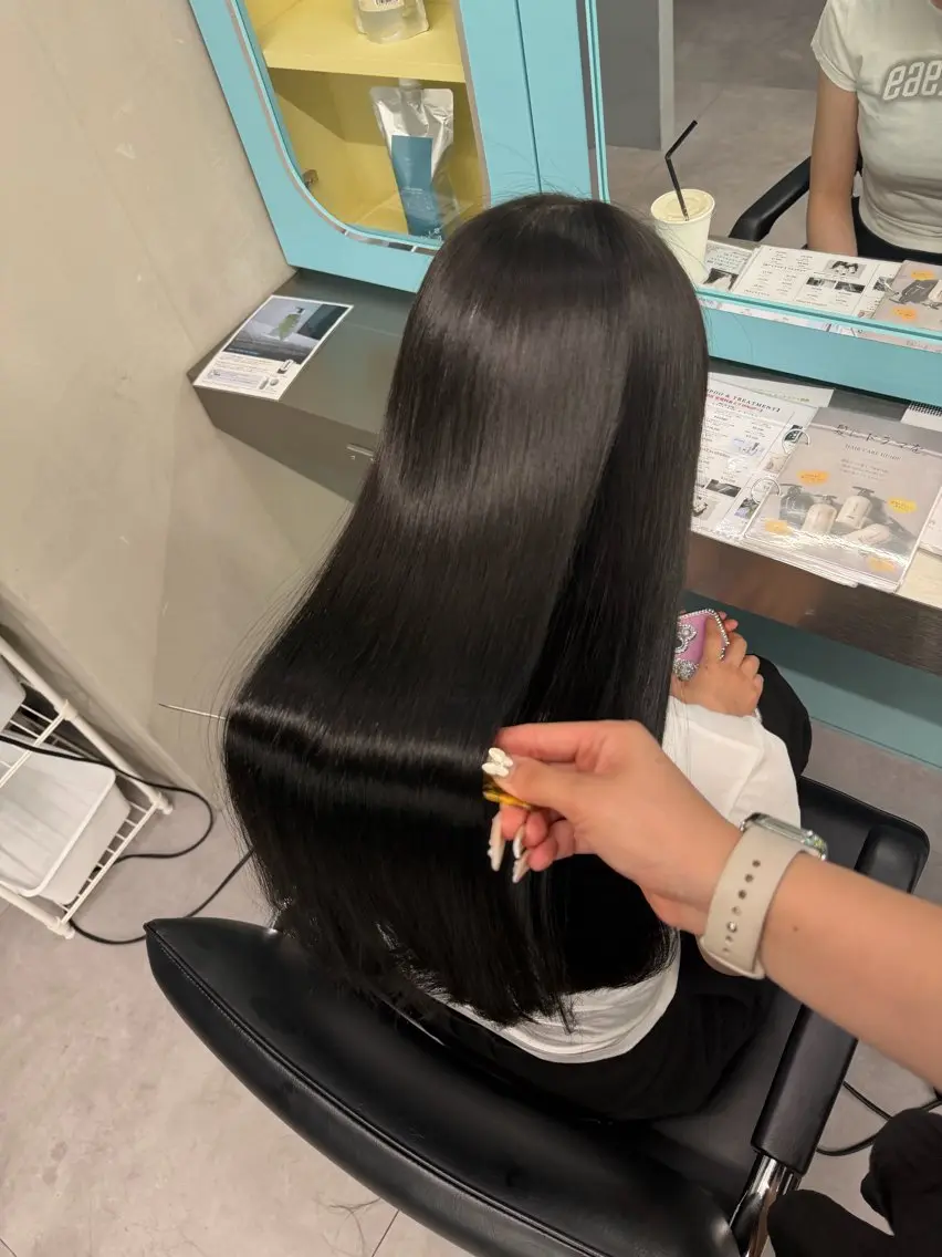 ロング カット ヘアカラー 縮毛矯正 トリートメント 北新地/縮毛矯正 /あやなのヘアスタイル