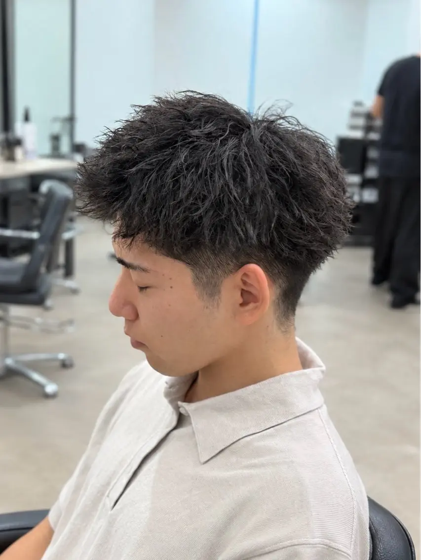 ショート パーマ メンズ メンズパーマ ショートヘア カット パーマ 🌊波巻き特化/ 毛流れ/翔平🌊のヘアスタイル