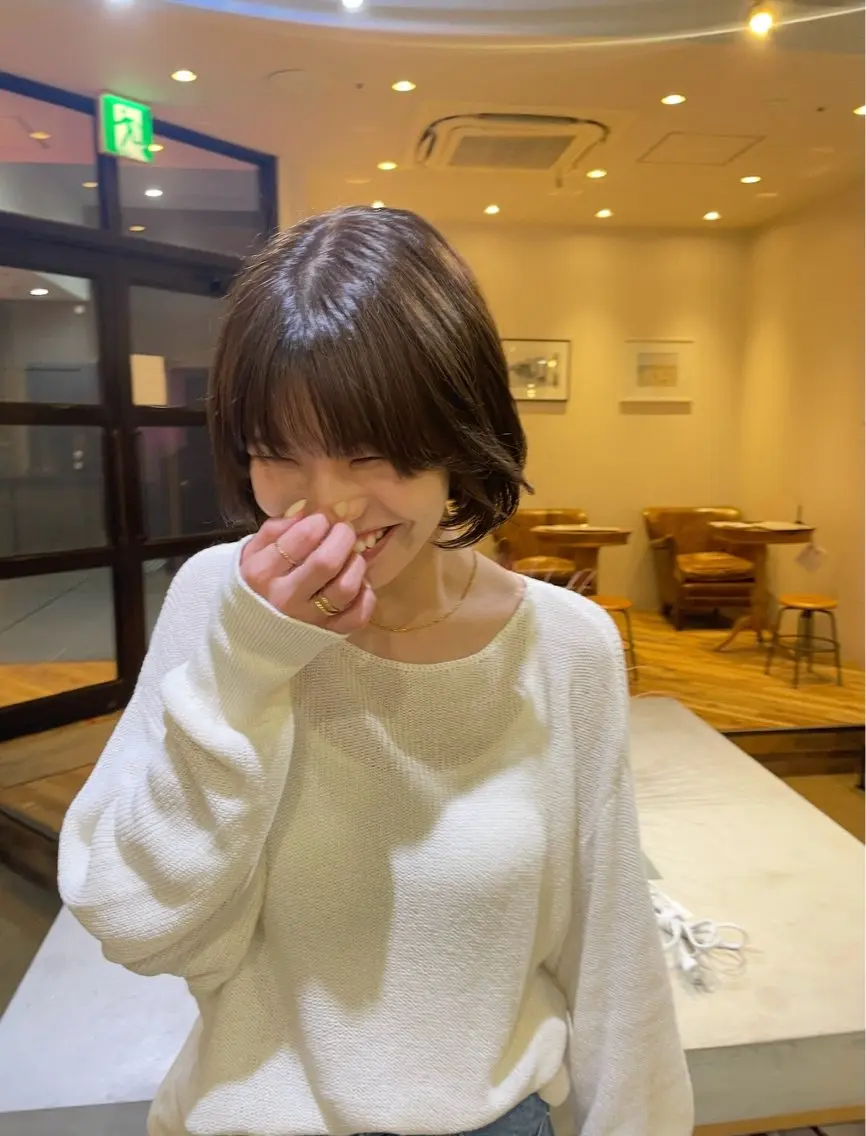 ショート 透明感ニュアンス 柔らかstyle🤍のヘアスタイル