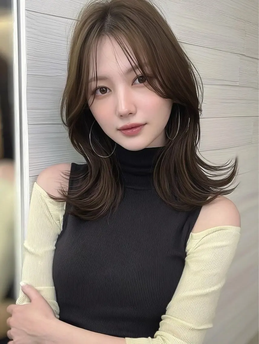 ミディアム 髪質改善 カット ヘアカラー 🤍千葉 晴心/髪質改善🤍のヘアスタイル