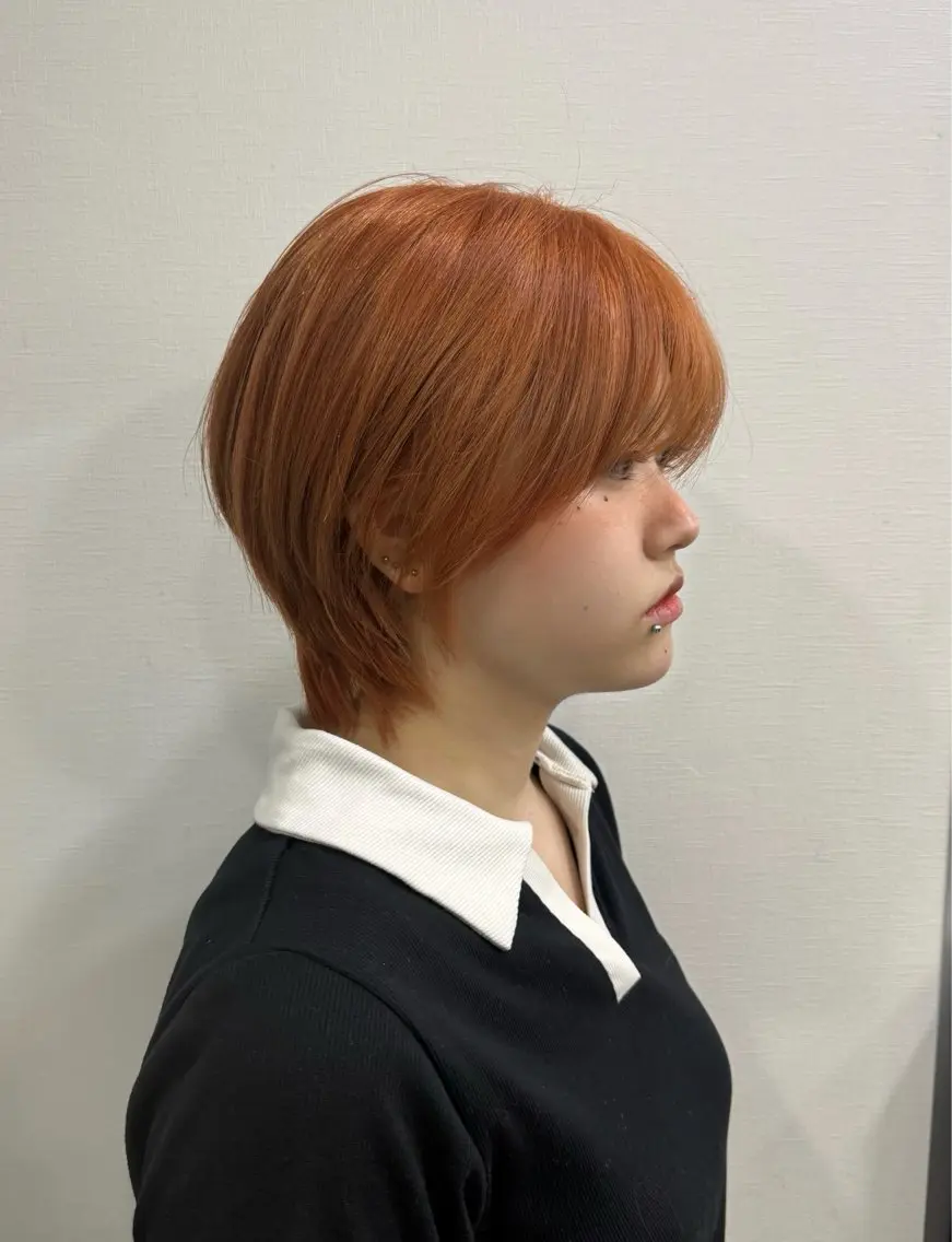 カラー オレンジ ヘアカラー AYANE ◝✩韓国ヘアのヘアスタイル