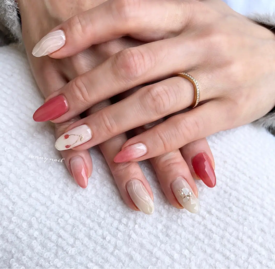 ネイル ジェルネイル パラジェル 春ネイル sunny nailのネイルデザイン