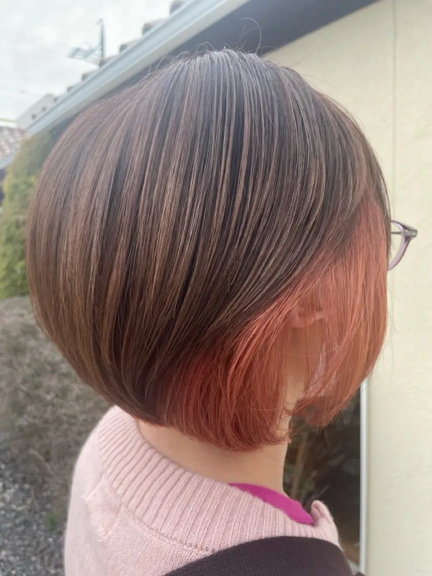 ミディアム カラー カット ヘアカラー トリートメント Sagedoue ユイのヘアスタイル