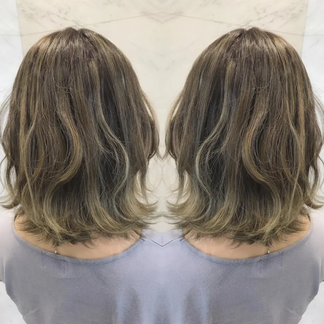 ミディアム カラー ヘアカラー 重政 和樹のヘアスタイル