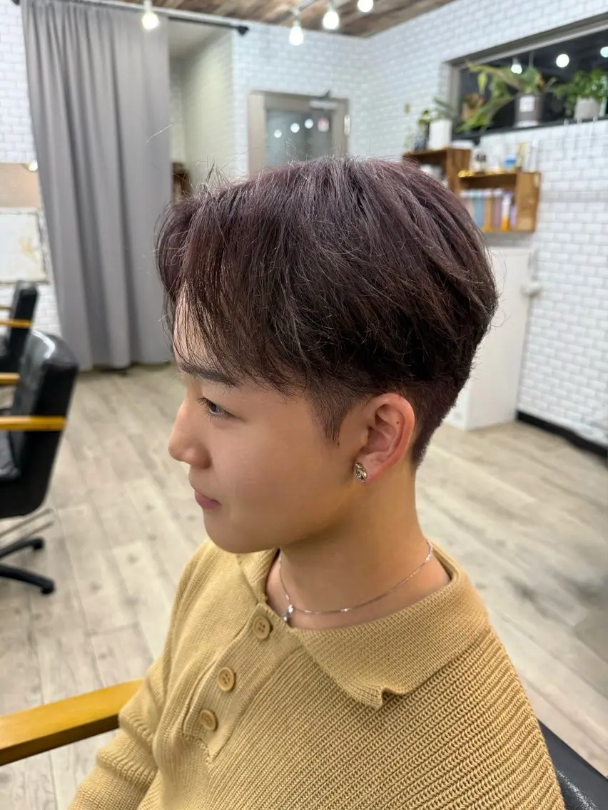 ミディアム カラー メンズ メンズブリーチ ブリーチ ピンクカラー 森田稔將 N゜大分中央町店のヘアスタイル
