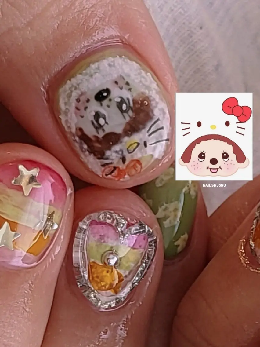 ネイル ハンドネイル 3dパーツ/流行り 👧shushu❤️のネイルデザイン