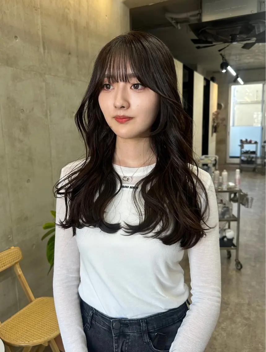 ロング カラー 韓国風ヘア カット カットモデル募集中 ／HARUKA🎀のヘアスタイル