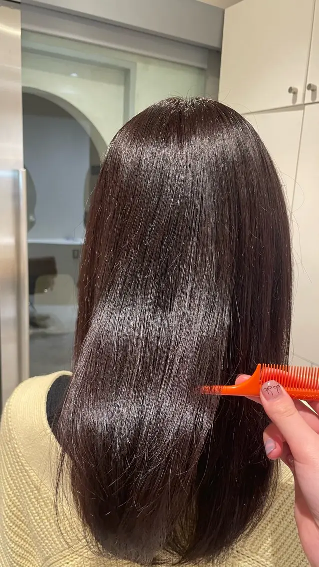 ロング カラー ブリーチ ブリーチなしカラー ピンクカラー ヘアカラー たかはし ゆうなのヘアスタイル