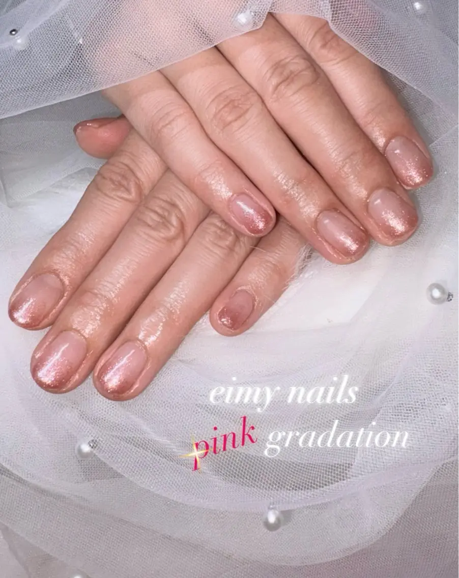 ネイル グラデーション ラメ(グリッター) ラメグラデーション ピンク ハンドネイル eimy nails♡のネイルデザイン