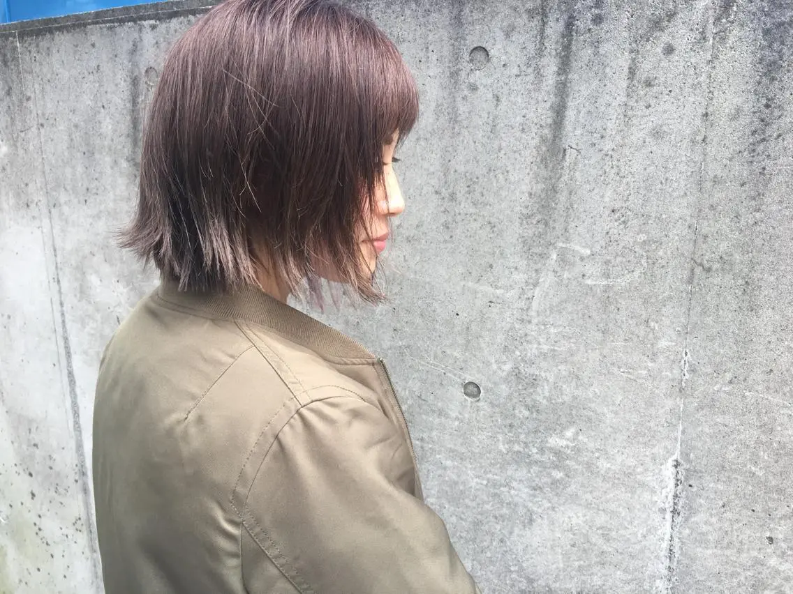 ショート カラー ヘアアレンジ グレージュ タナカ タクヤのヘアスタイル