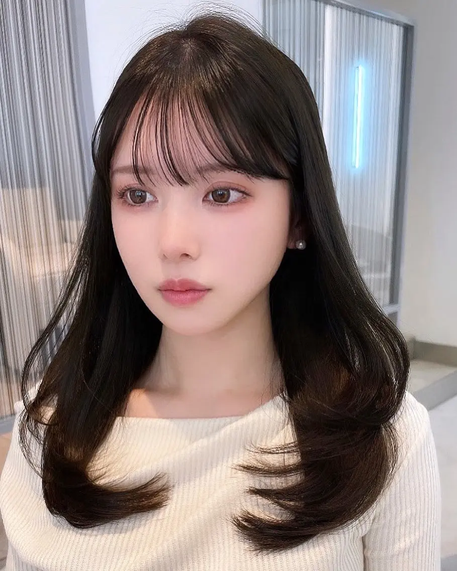 ロング ロングレイヤー レイヤーカット ロング City/louwe 韓国レイヤーカットのヘアスタイル