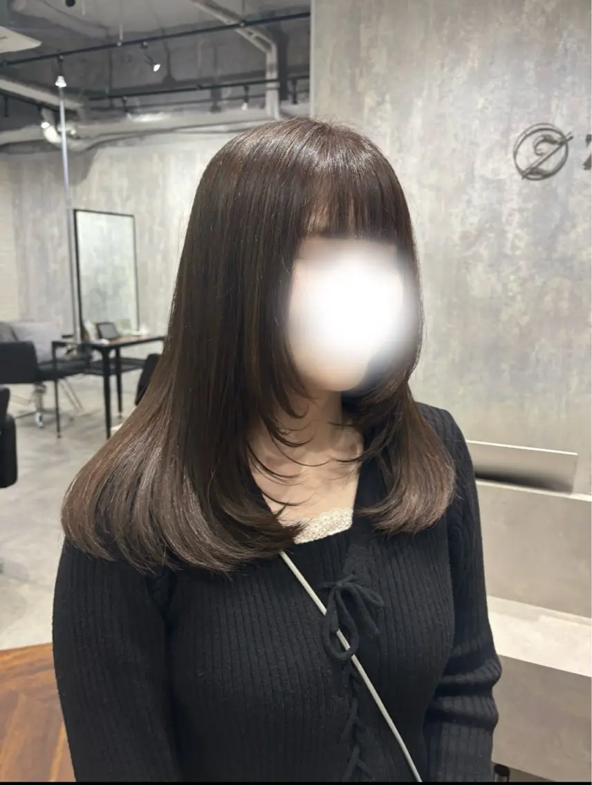 セミロング カラー ヘアアレンジ カット ヘアカラー トリートメント kei🤎ベージュ /透明感カラー/博多のヘアスタイル