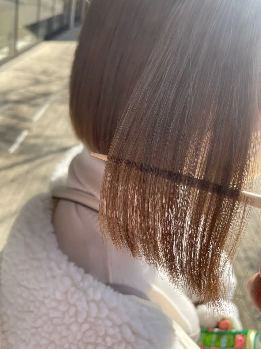 ミディアム カラー ベージュカラー ブリーチ ヘアカラー トリートメント 金森 斗夢のヘアスタイル