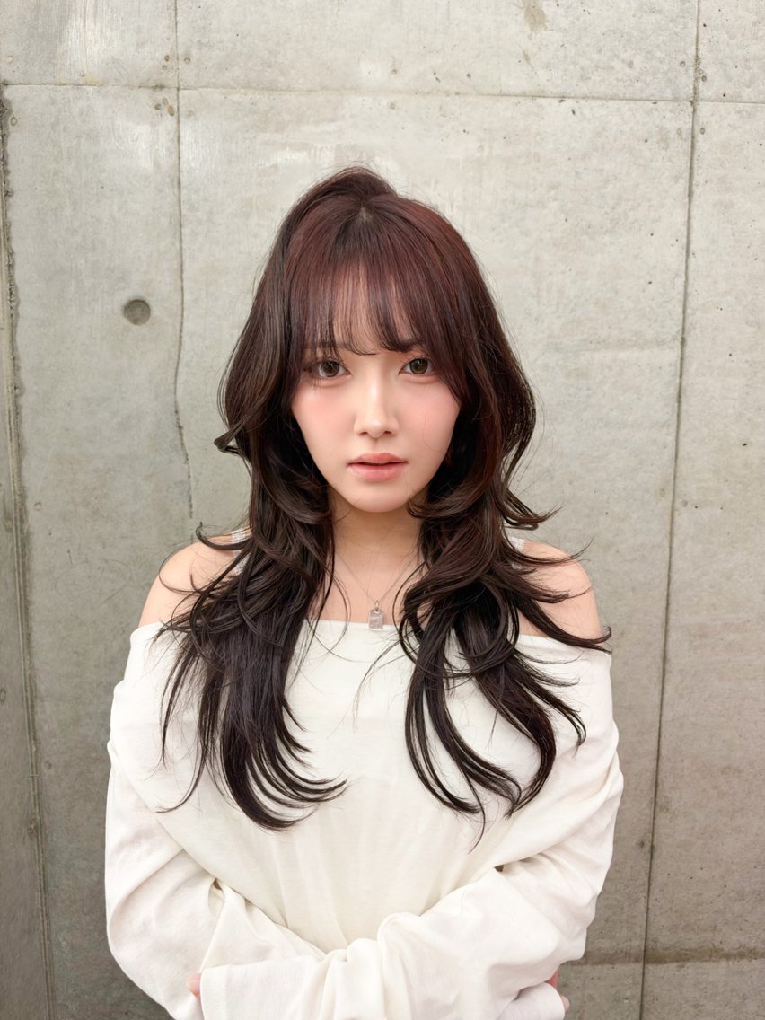 ロング カット ヘアカラー トリートメント 韓国🇰🇷ヘア／ 韓国レイヤーshinのヘアスタイル