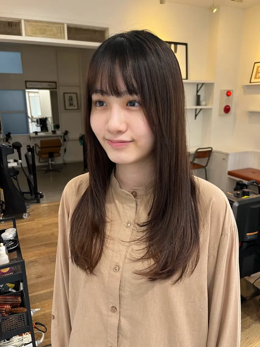 ロング カラー ヘアアレンジ ボブ 顔まわりレイヤー 顔周りカット レイヤーカット ロング カット 無料カットモデル‪✨ ✂️Nanami🌷のヘアスタイル