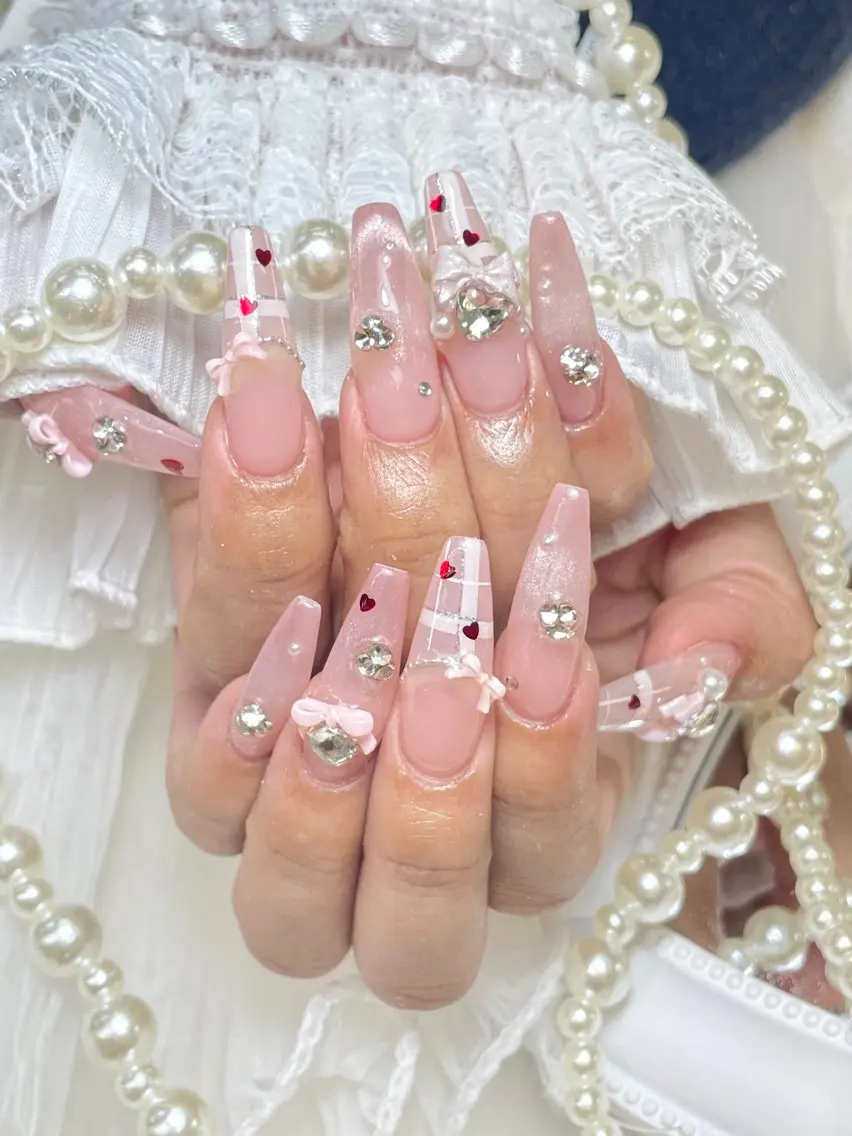 ネイル クリアネイル ロングネイル マグネットネイル 大理石ネイル(マーブル) 春ネイル ハンドネイル princess👑 木戸 唯のネイルデザイン