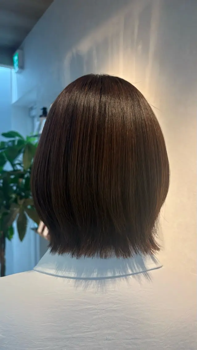 ミディアム くびれヘア カット ヘアカラー トリートメント ヘッドスパ 茉 菜のヘアスタイル