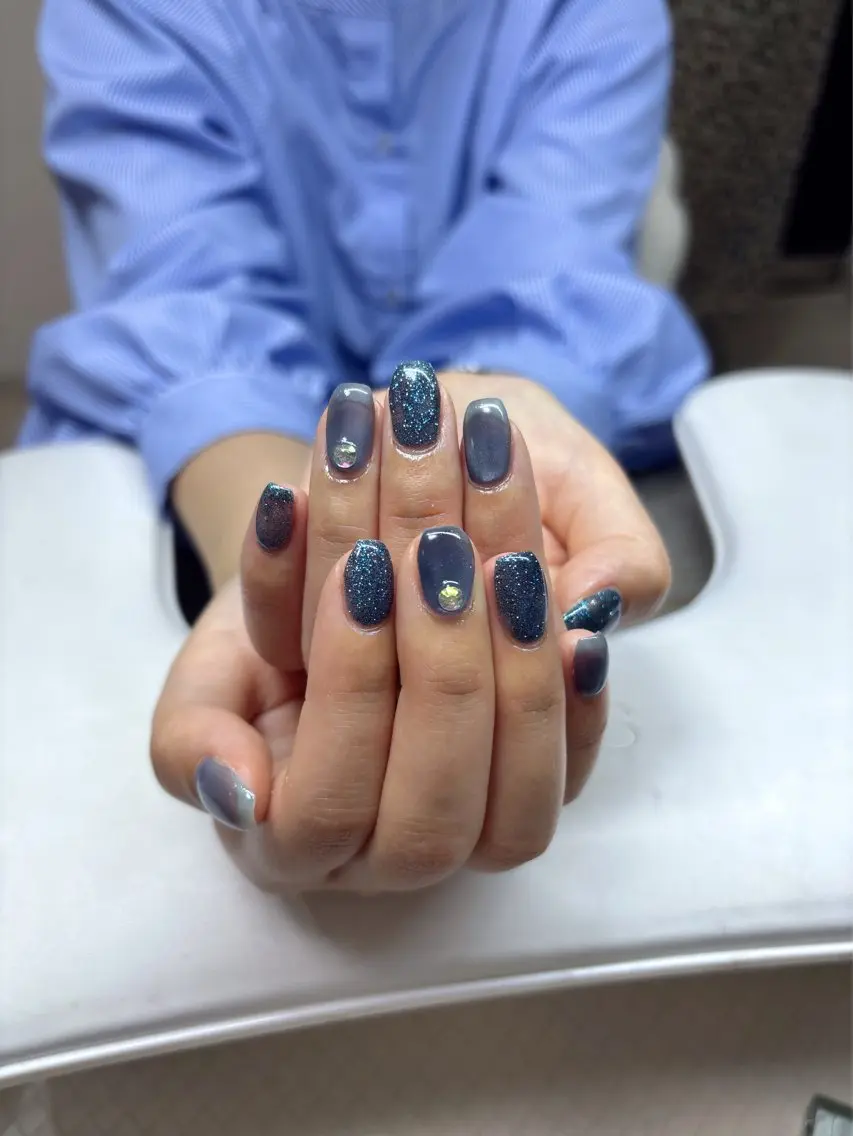 ネイル フラッシュネイル マグネットネイル ハンドネイル Rei / U.NI nailのネイルデザイン
