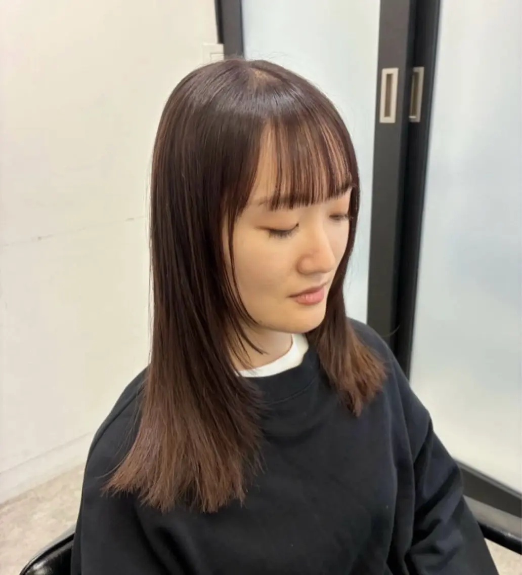セミロング カラー ブラウンカラー チョコレートブラウン ボブ レイヤーカット カット ヘアカラー 大人女性ヘア 半個室 池袋 natsukiのヘアスタイル