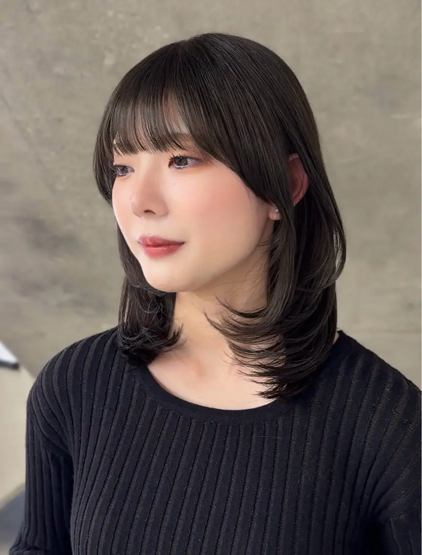ミディアム カラー ヘアカラー 小野寺 彩圭のヘアスタイル
