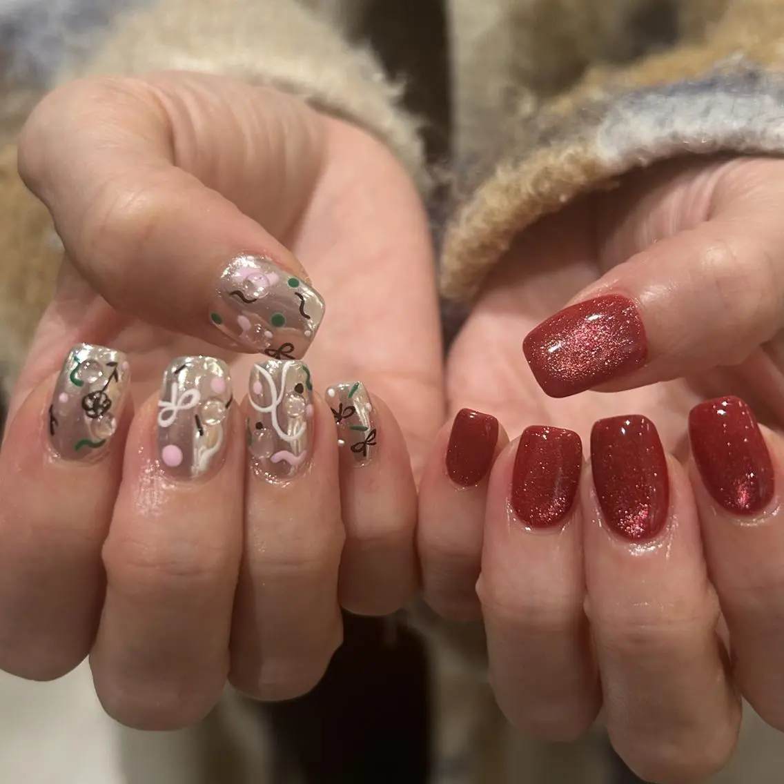 ネイル オーロラネイル ジェルネイル 氷ネイル・うるうるネイル 韓国ネイル ミラーネイル ハンドネイル nails TOKYOのネイルデザイン