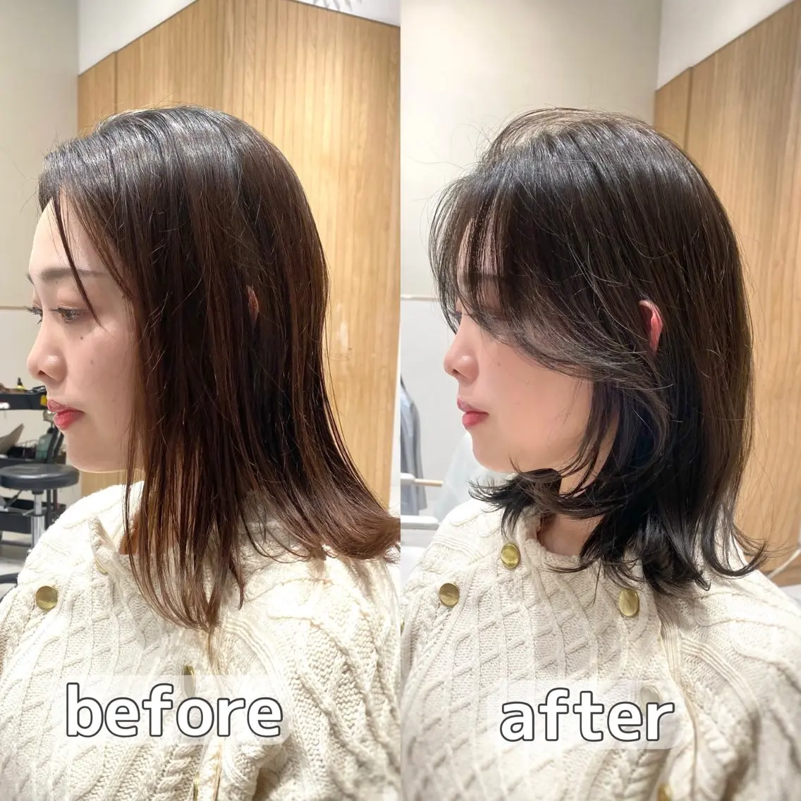 ミディアム パーマ ヘアアレンジ ボブレイヤー ボブ かきあげバング レイヤーカット カット ヘアカラー トリートメント ヘアセット 小野寺瑞希 /最小顔カットのヘアスタイル
