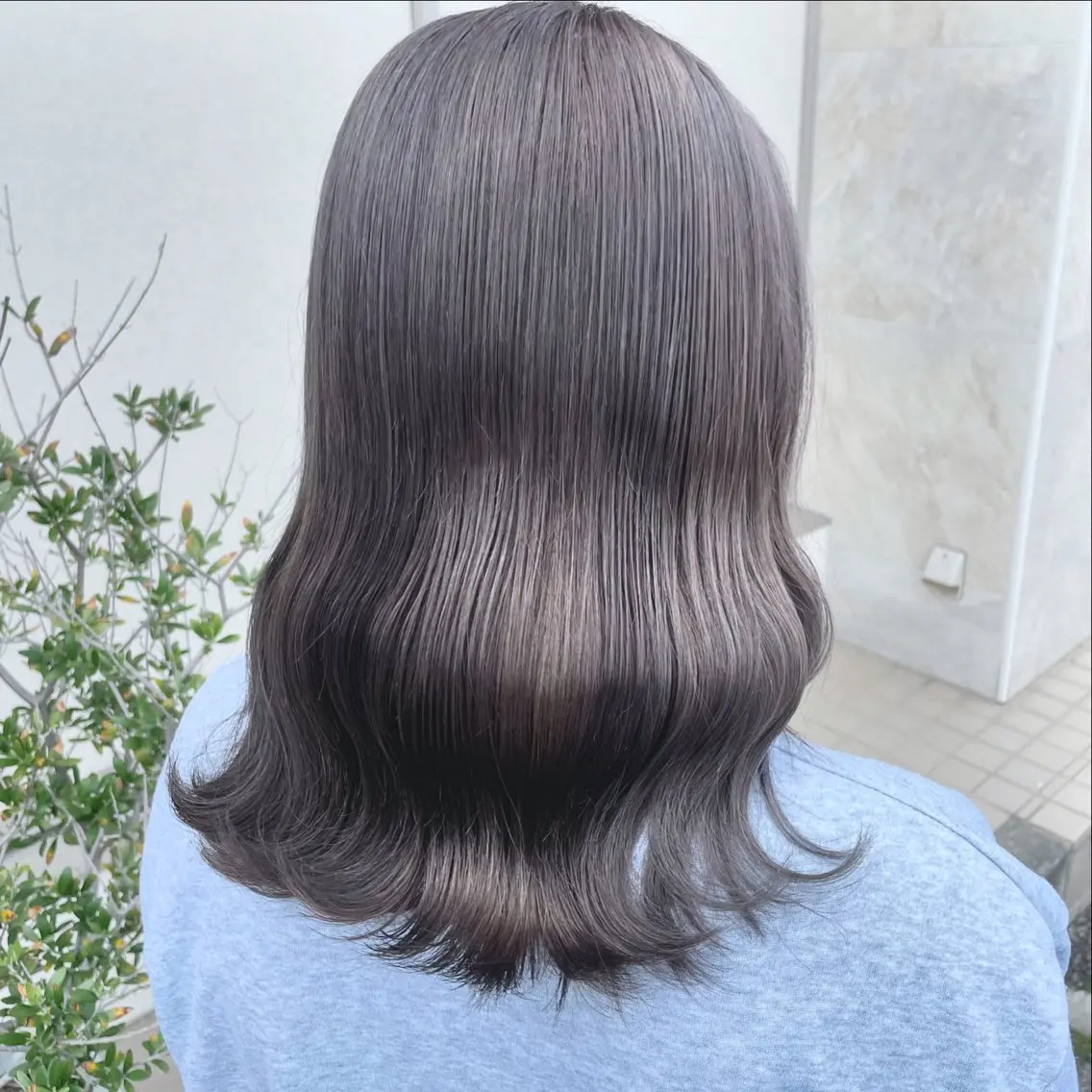 セミロング カラー グレージュ ヘアカラー 顔まわり/インナー カラー/　syuriのヘアスタイル