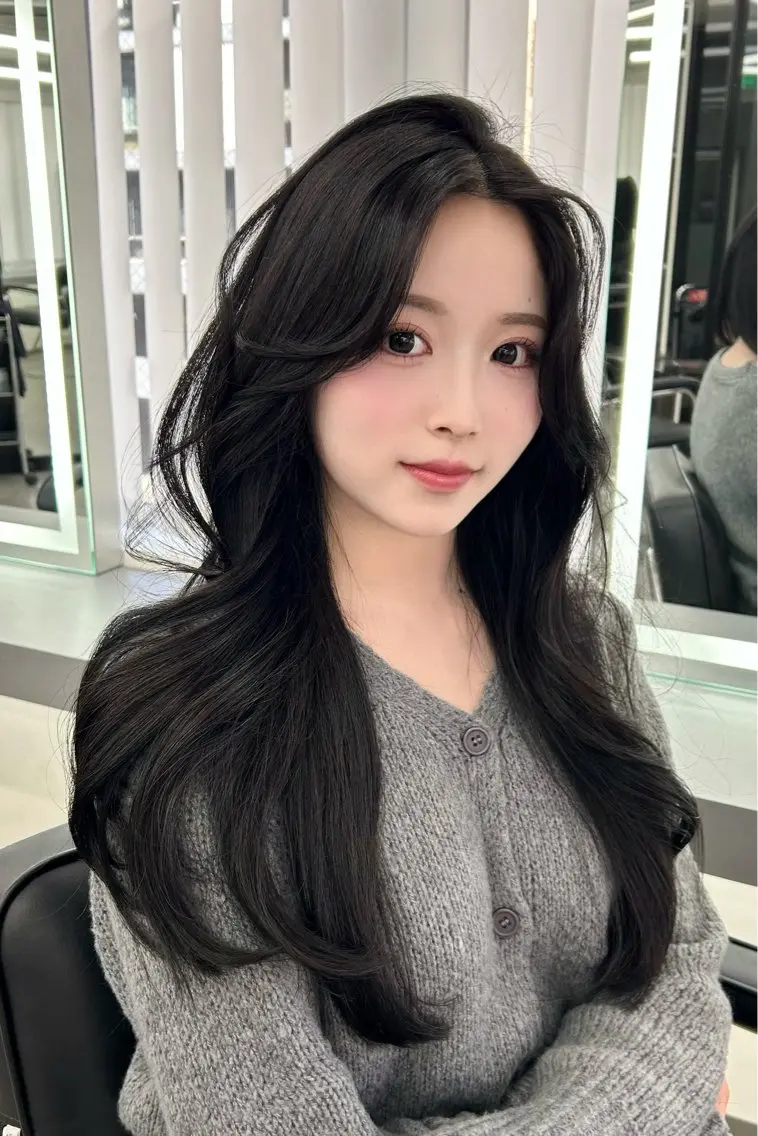 ロング カラー nanaka 🤍韓国ワンホンヘアのヘアスタイル
