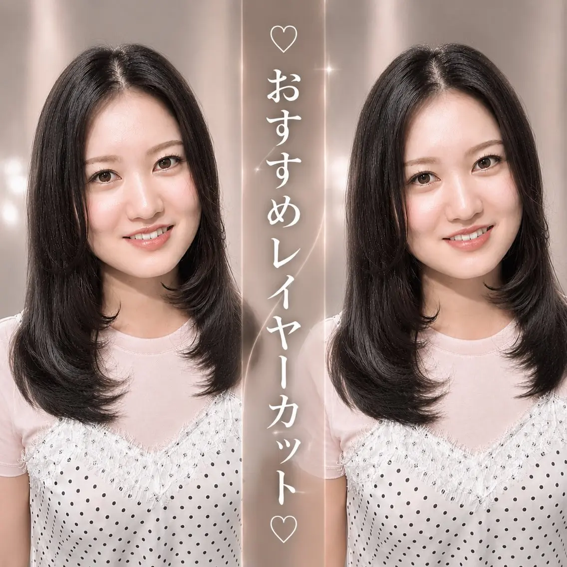 セミロング カラー カット ヘアカラー トリートメント ハナ🌼韓国風 レイヤーカット🫧✨のヘアスタイル