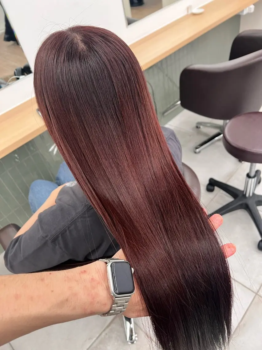 ロング カラー カット ヘアカラー トリートメント 赤みゼロ/透明感 カラー🌿KANTAのヘアスタイル