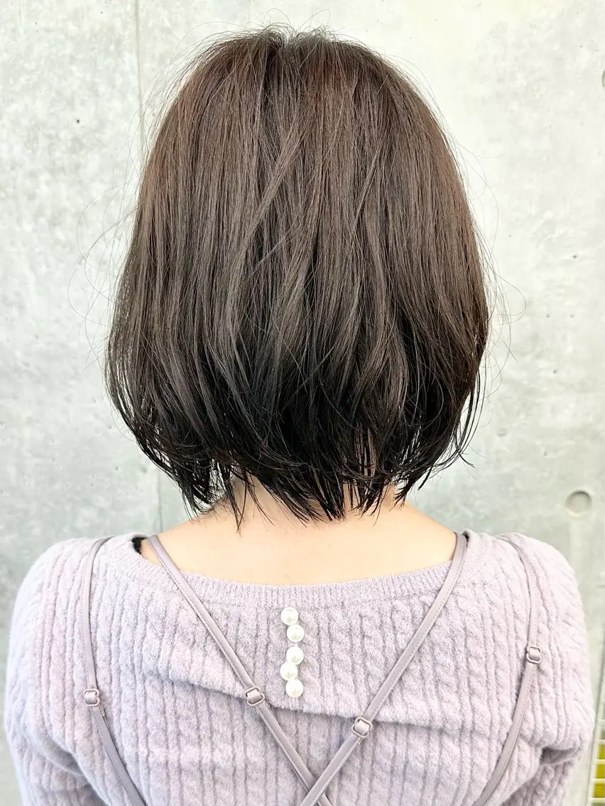 ミディアム カラー ボブ/ゆるふわ ボブパーマ/とういのヘアスタイル