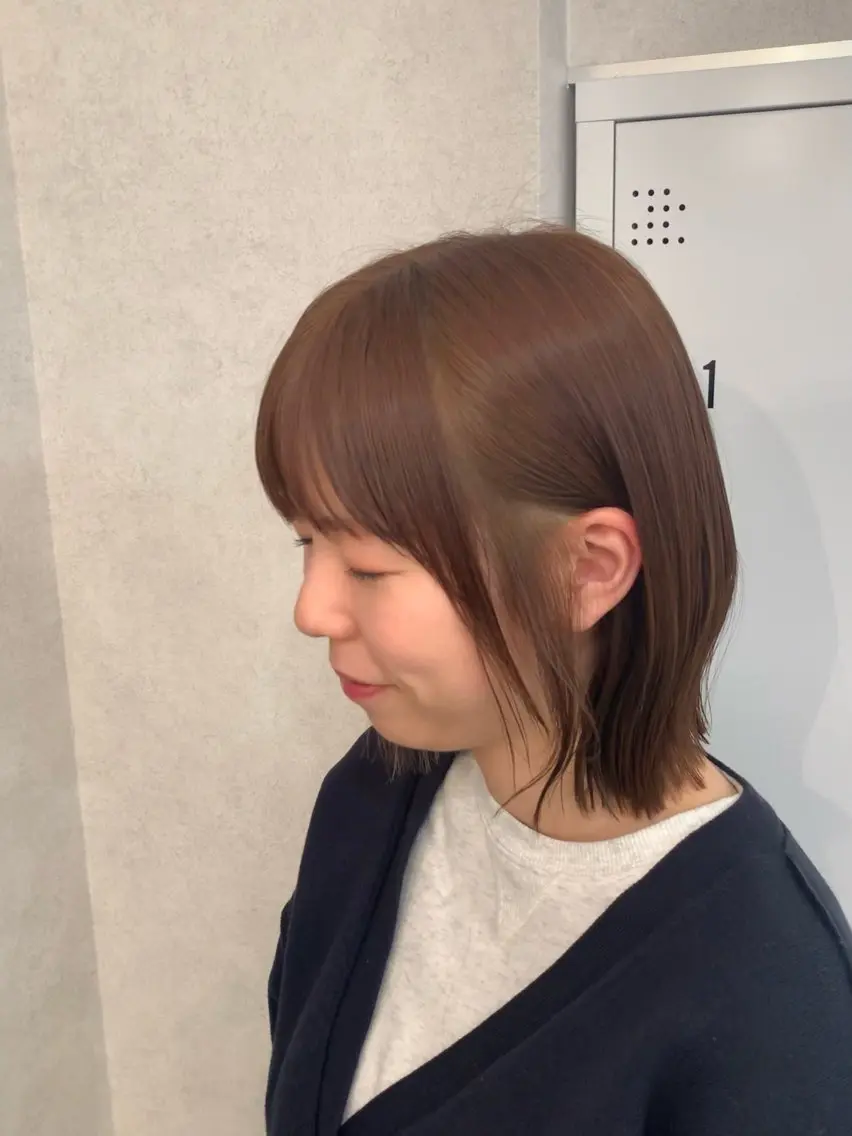 ミディアム カラー ベージュカラー ボブ 臼井 真人のヘアスタイル
