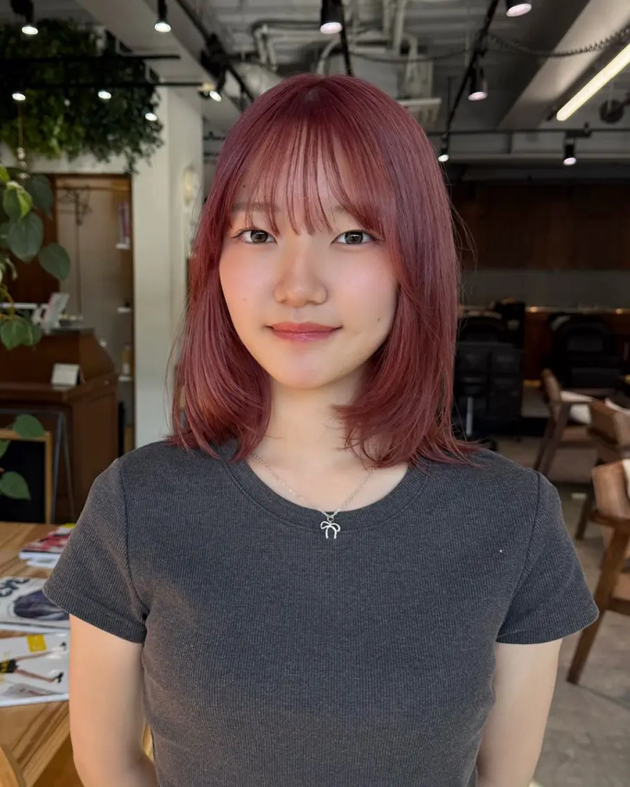 ミディアム ヘアカラー おしゃれボブ/暖色 カラー🧶いろはのヘアスタイル