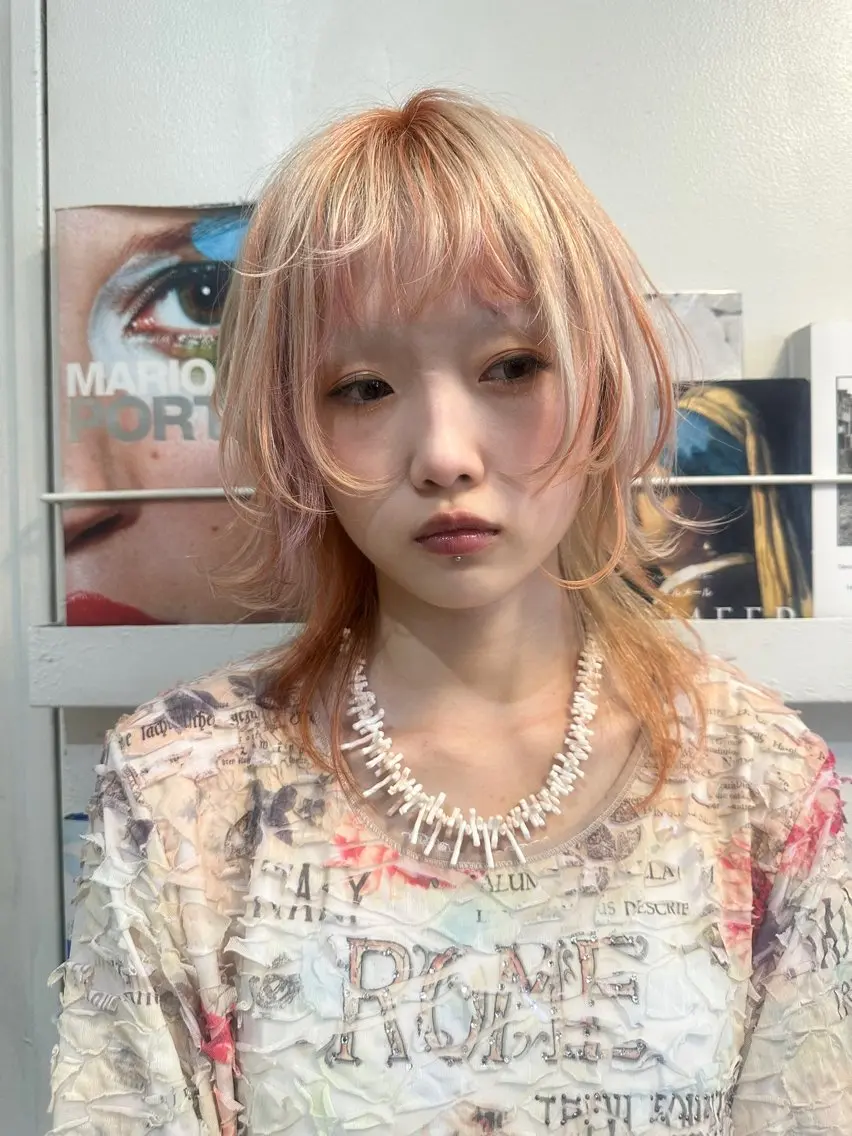 ミディアム ヘアカラー 似合わせカット ハイトーン/北村優人のヘアスタイル