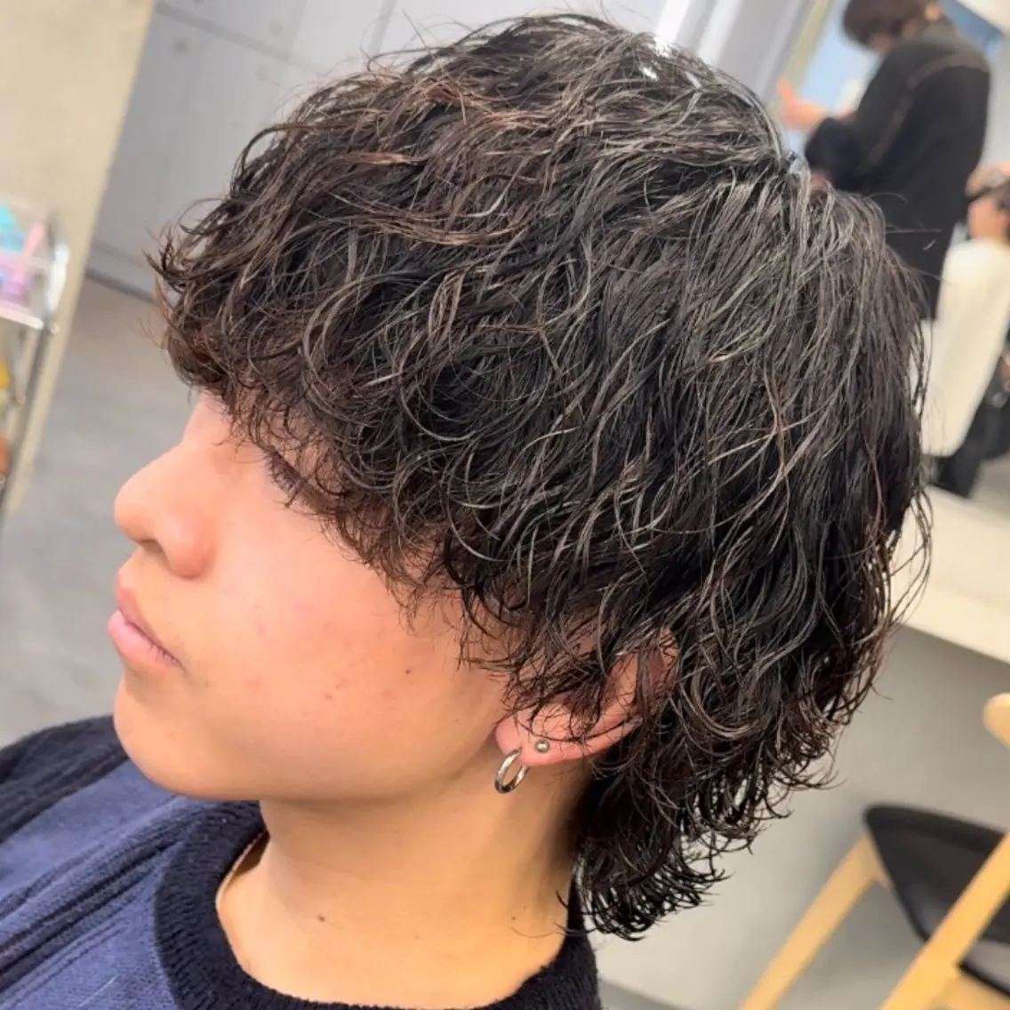 ミディアム パーマ ヘアアレンジ メンズ fifth 石川 凪のヘアスタイル