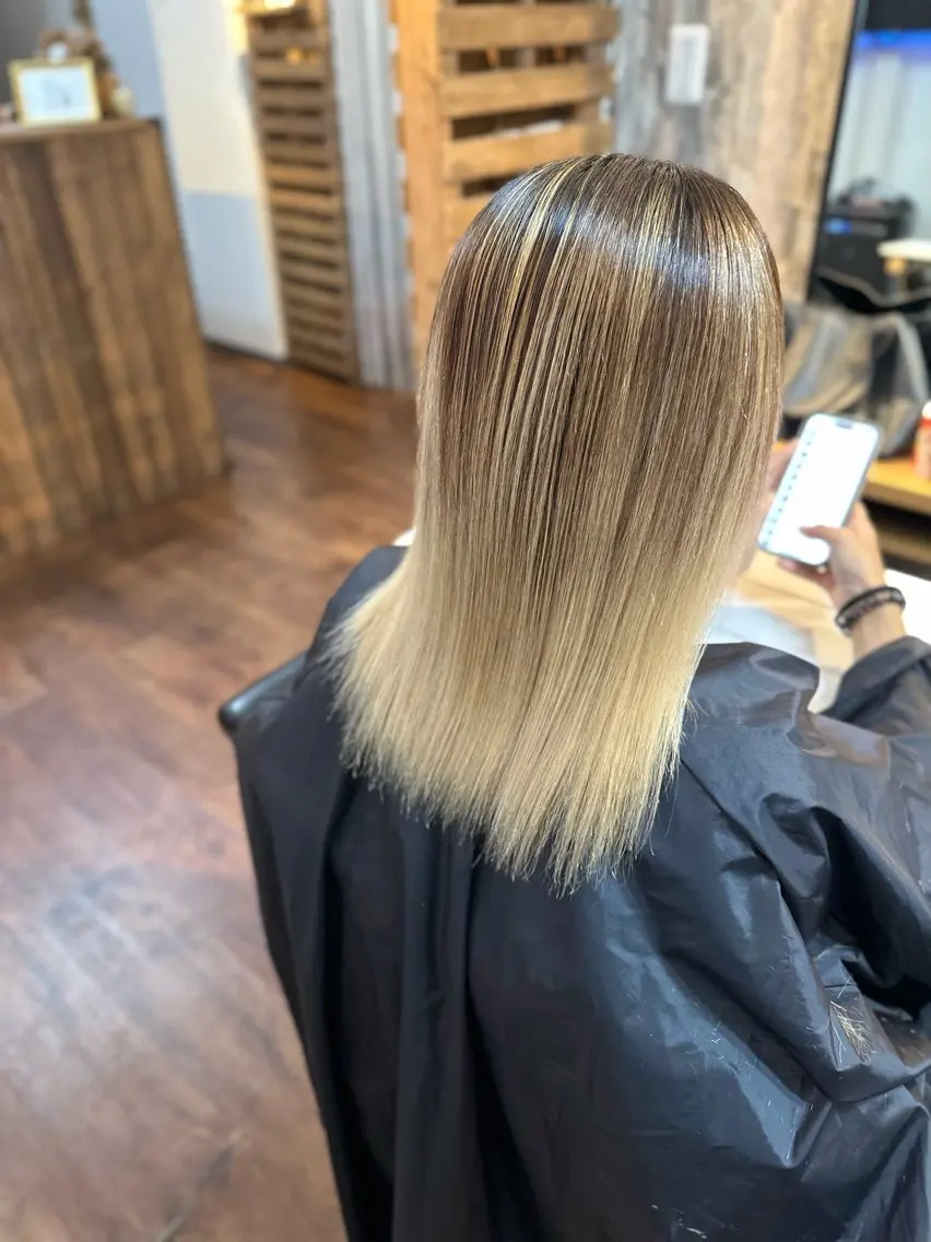 ミディアム パーマ 縮毛矯正 Luzir⭐︎ GEN⭐︎のヘアスタイル