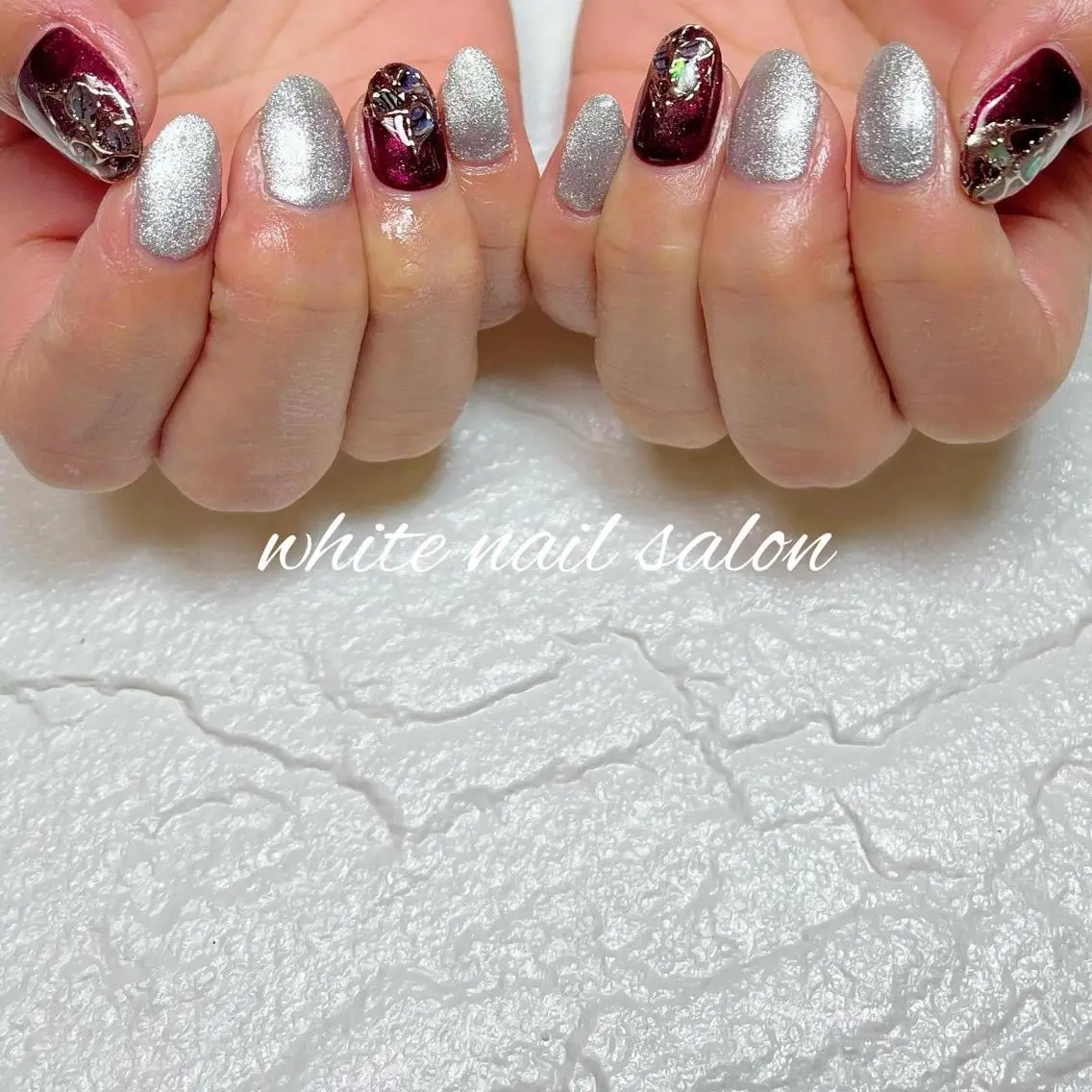 ネイル フットネイル ジェルネイル ハードジェル ラメ(グリッター) 持ち込み ハンドネイル white nail salonのネイルデザイン