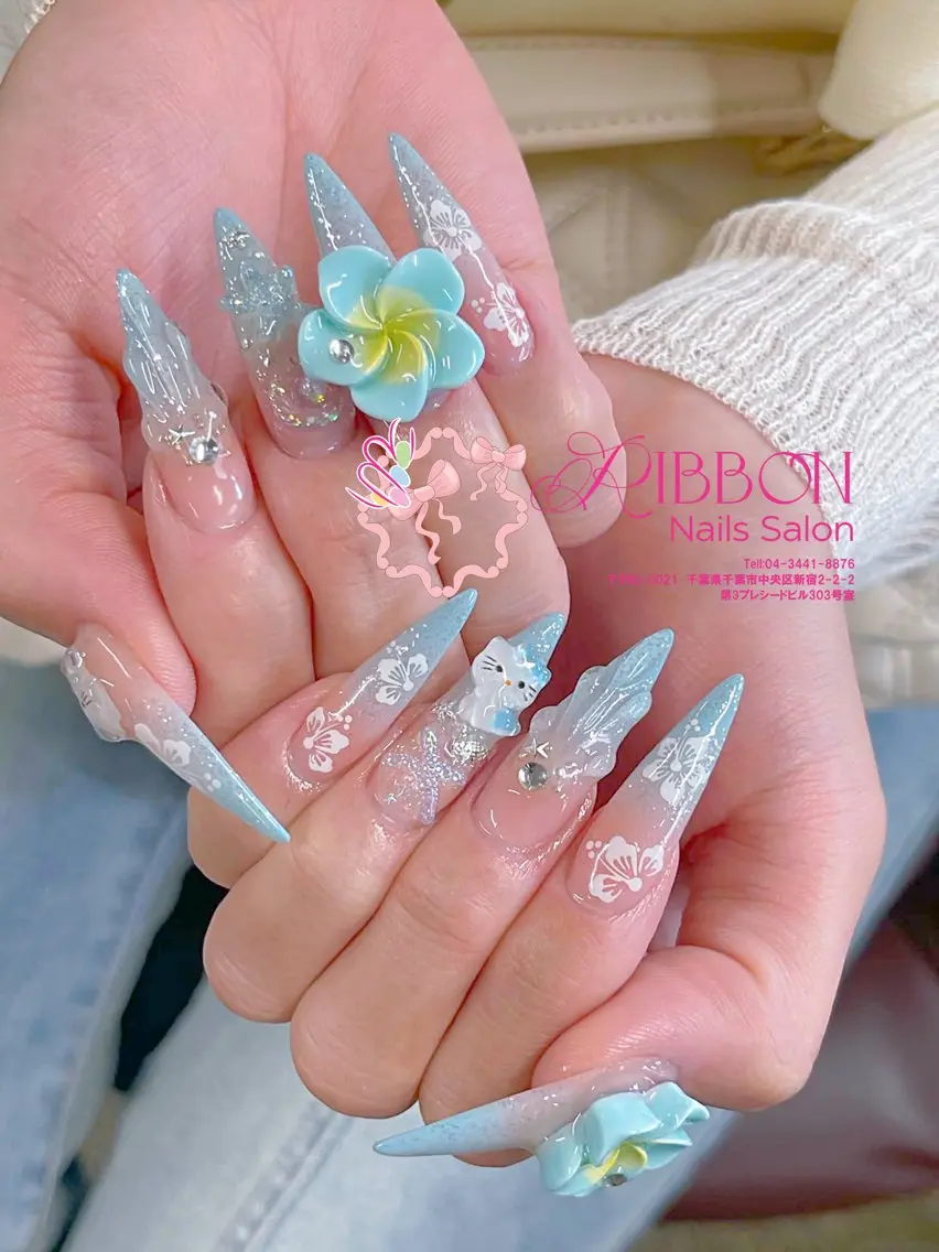 ネイル フットネイル フレンチネイル ジェルネイル マグネットネイル 持ち込み ハンドネイル Ribbonnail salonのネイルデザイン