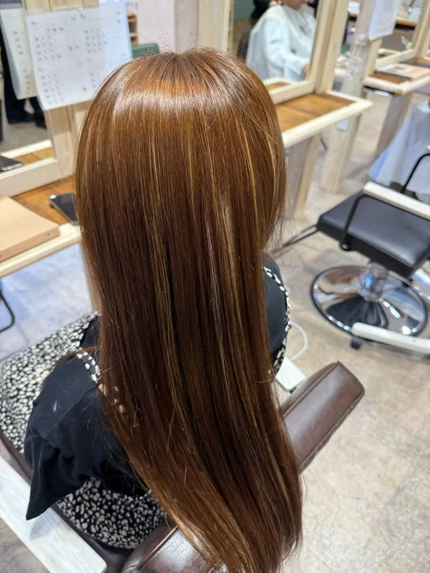 ロング カラー 辻　メンズカット ハイライトカラーのヘアスタイル