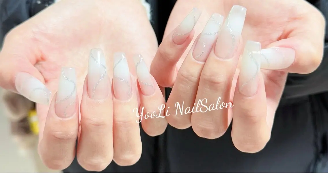 ネイル アートネイル オーロラネイル チークネイル フレンチネイル ガラスフレンチ ハンドネイル 🎀🎀YooLi Nail Salonのネイルデザイン
