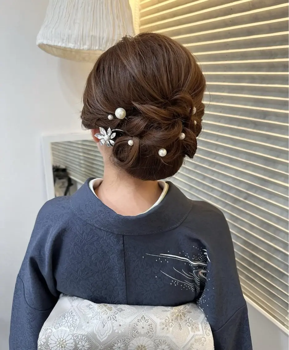 💕訪問着の着付け👘＋ヘアセット💕(振袖の着付けに変更も可能です＋1500円)口コミを書いて頂ける方限定🐻の写真