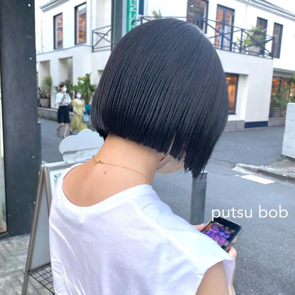 ミディアム 縮毛矯正ボブ&顔まわ レイヤー♡TOMOEのヘアスタイル