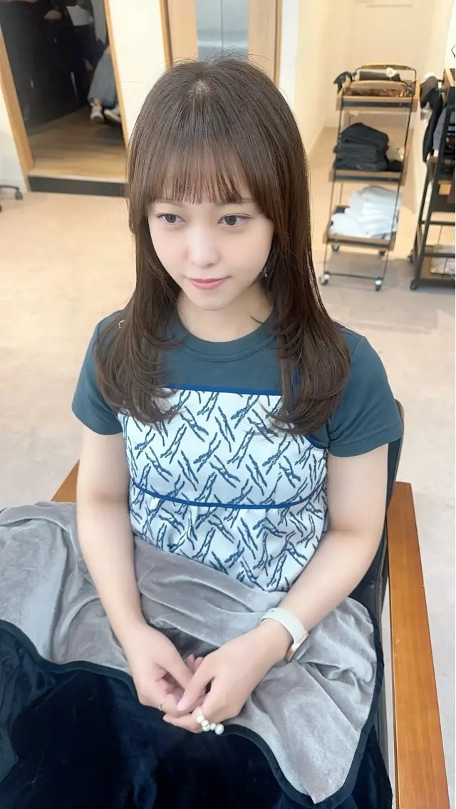 ロング カラー ヘアアレンジ メンズ キッズ レイヤーカット/ 巻ける縮毛矯正のヘアスタイル