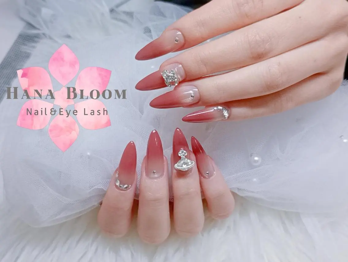 ネイル 長さ出し フレンチネイル ジェルネイル ガラスフレンチ 韓国ネイル Hana Bloom Nail💛Rinaのネイルデザイン