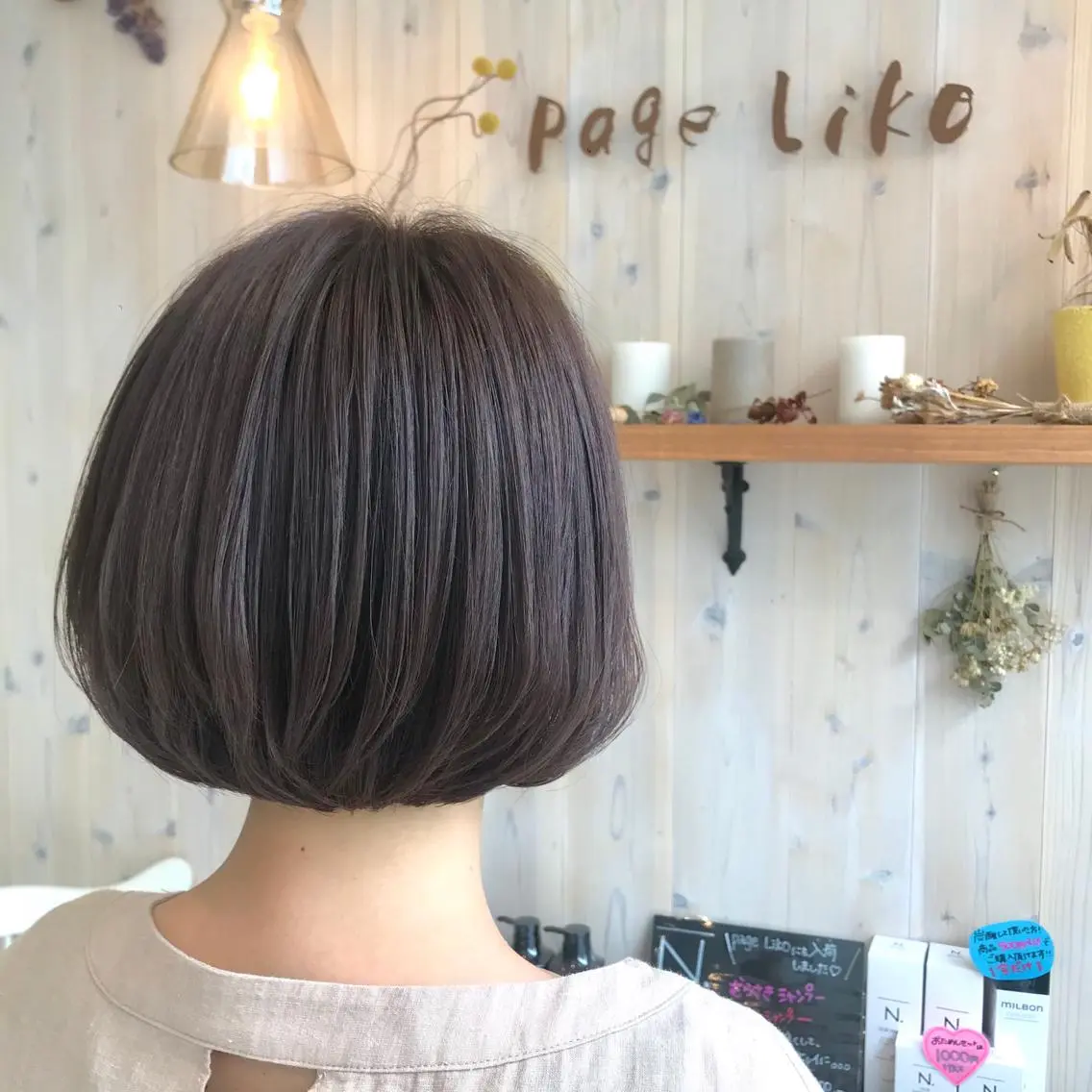 ショート カラー ベージュカラー ボブ 透明感カラー/ 寺田千雅子のヘアスタイル
