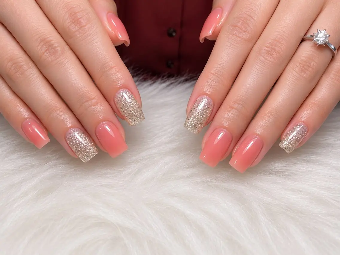 ネイル キラキラネイル ピンク シルバー シンプルネイル Aimyu.nail 🫧のネイルデザイン