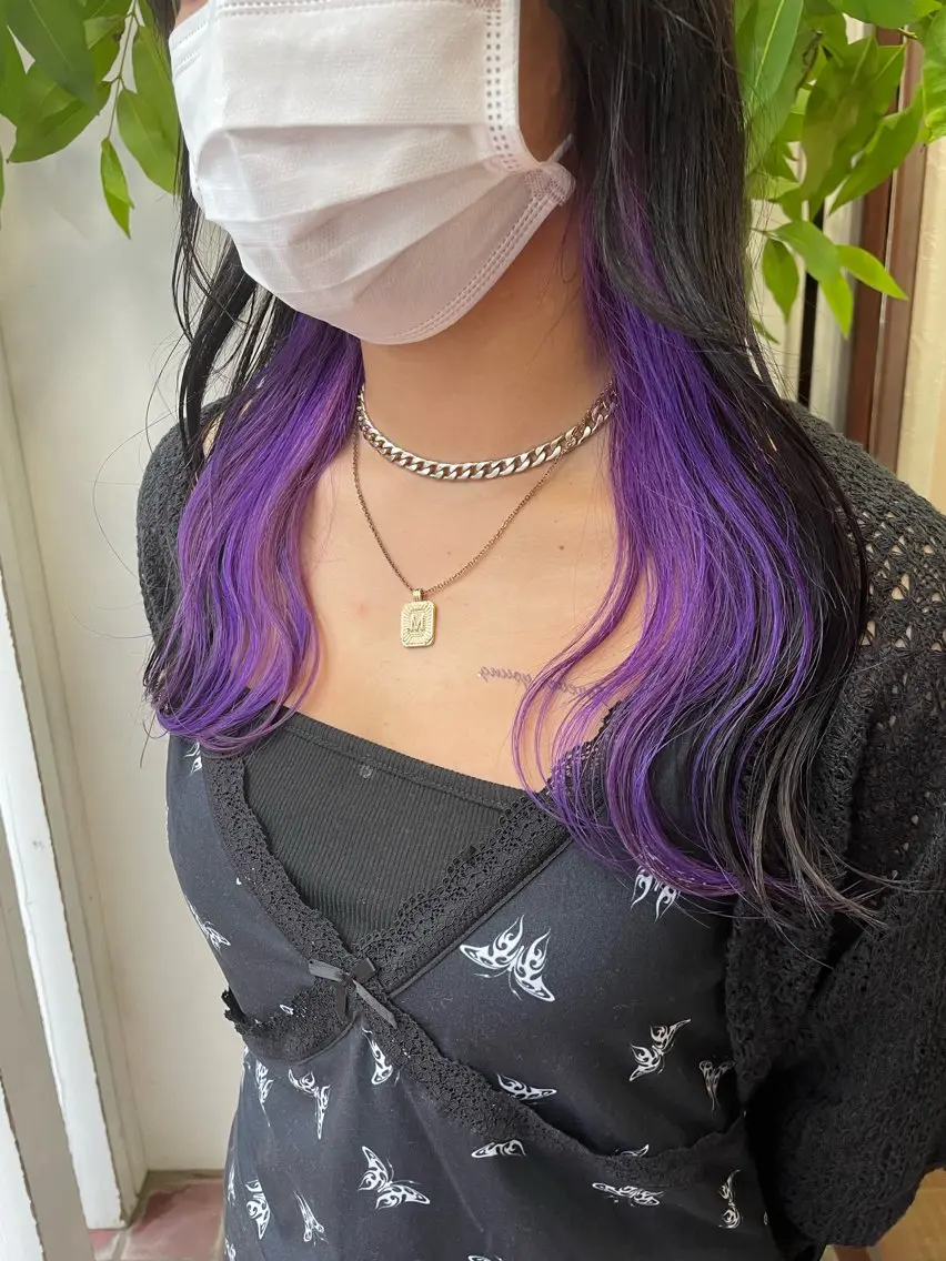 ロング カラー ヘアカラー トリートメント UNBLEACH ブリーチカラーのヘアスタイル