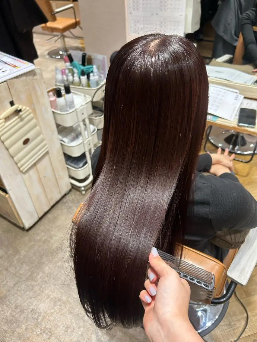 ロング 縮毛矯正 徳永　髪質改善 カラー🪄💫のヘアスタイル
